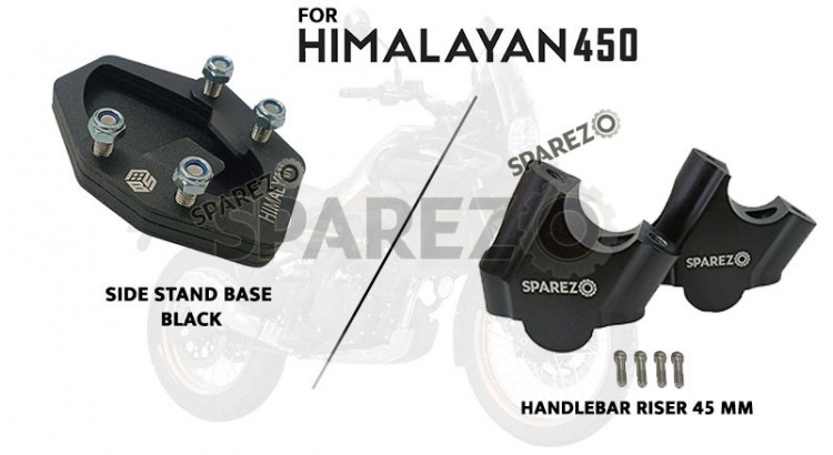 Fit For  Royal Enfield Himalayan 450 Risers and Side Stand Extender Accessories - SPAREZO